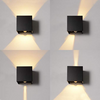 12W LED Applique Murale Aluminium Angle Réglable Détecteur De Mouvement Cube Appartement Coin Villa Jardin Haut Et Bas Double Tête Moderne Étanche Lampes Murales Extérieures