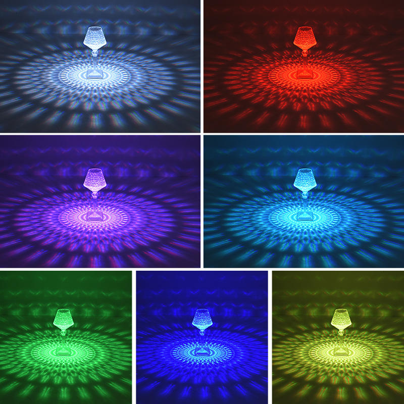 Lampe de Table en Cristal Acrylique Moderne LED Rose Lampe Restaurant Bar Atmosphère Lumière Éclairage Intérieur 