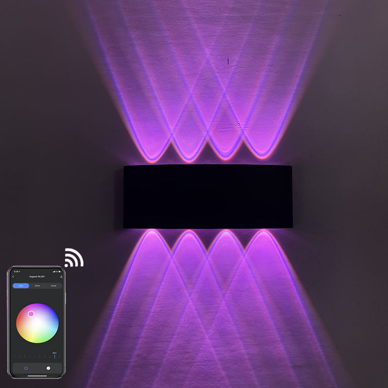 APP télécommande 6W 8W LED applique murale RGB chambre chevet décoration wandlamp AC85-265V éclairage de projet industriel
