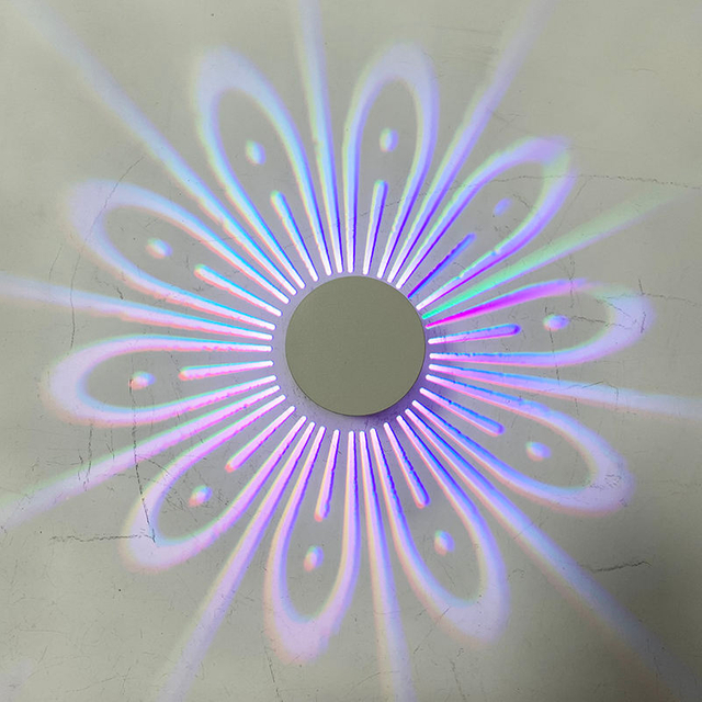 3W RGB applique murale fleur applique murale à distance veilleuse murale trou en spirale LED belle applique décorative lumière