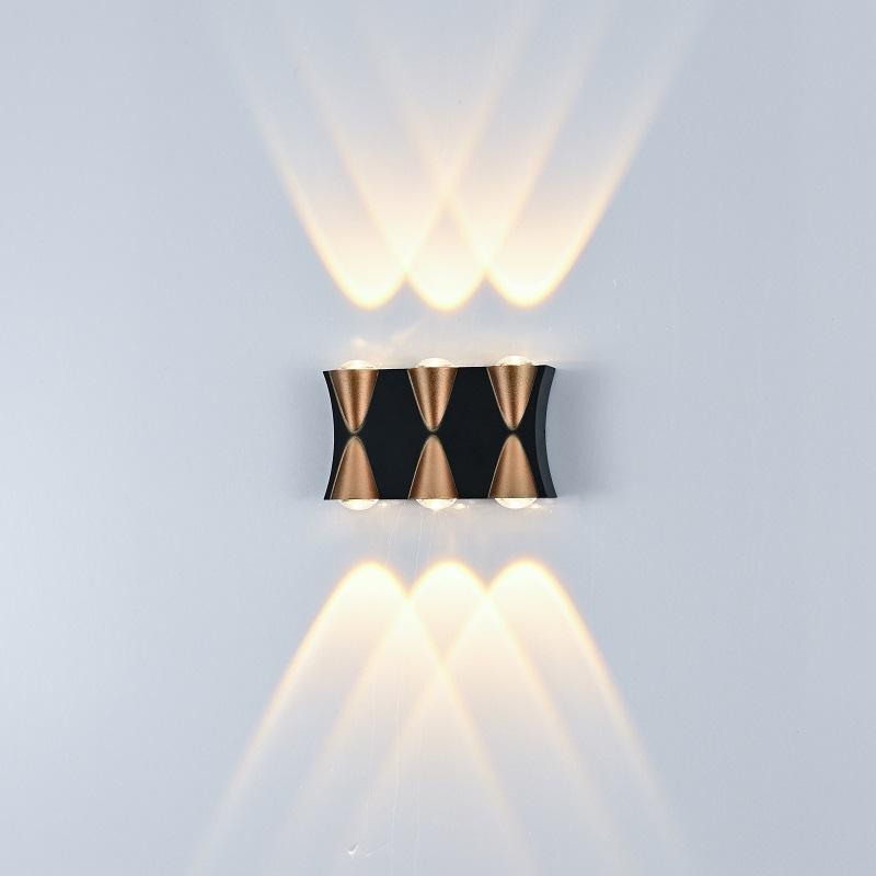 Applique murale LED étanche IP65 en aluminium applique murale de jardin or noir lumière blanche applique murale intérieure et extérieure