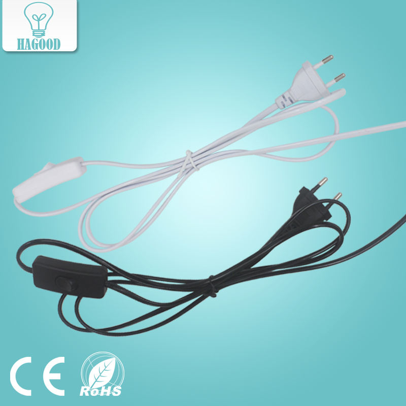 Câble de ligne 1.8m 303 cordon d'alimentation marche-arrêt pour lampe à LED avec interrupteur à bouton prise ue commutation de lumière Extension de fil Transparent