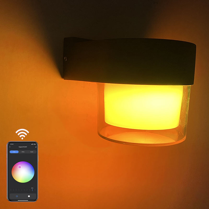 Lampes murales intelligentes LED 10W extérieur Tuya Wifi Cube rvb App applique à intensité variable étanche jardin Alexa Google maison applique murale acrylique