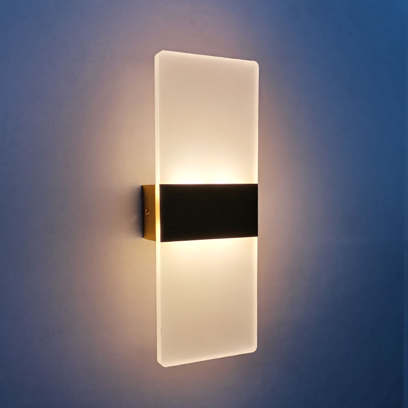6W Acrylique Applique Ronde Acrylique Applique Rectangulaire Acrylique Applique LED Appliques Murales Lampe pour Salon Chambre Hôtel Restaurant Éclairage