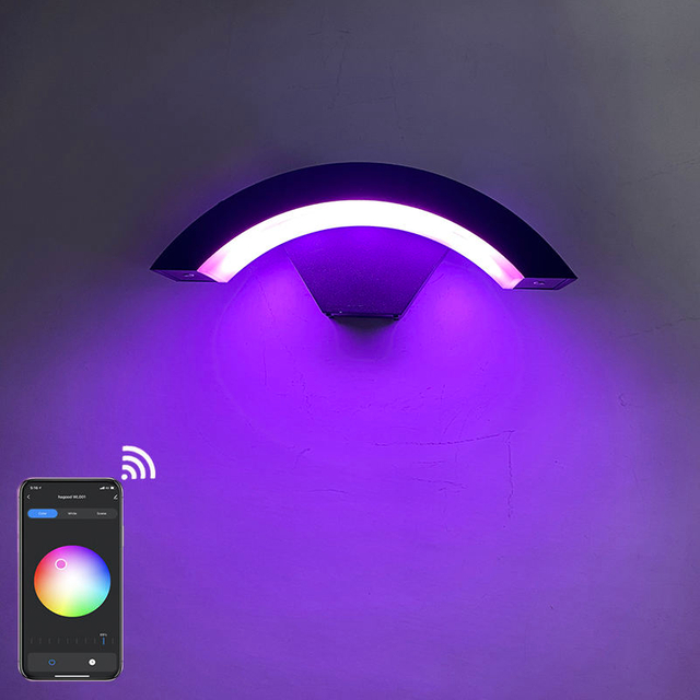 Le plus récent Tuya 9W/12W applique murale lumière App contrôle éclairage extérieur intelligent acrylique applique murale Led appliques murales intelligentes applique