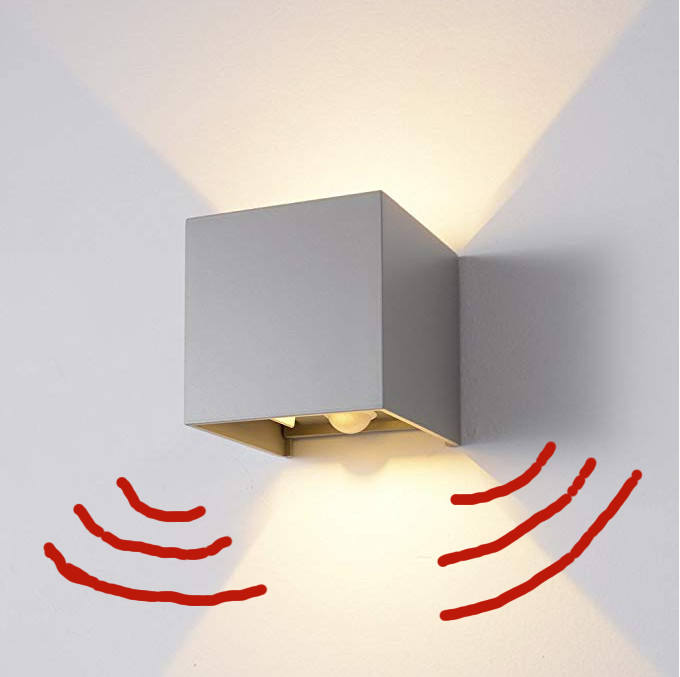 Bonne qualité capteur de mouvement extérieur Cube noir étanche applique murale luminaires mur LED pour jardin maison