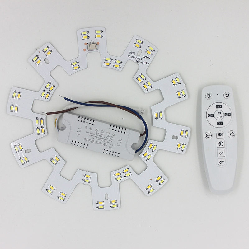 Lustre de plafond intelligent 2.4G LED 5730 Surface de source lumineuse de remplacement de puce SMD avec télécommande pour la cuisine du salon