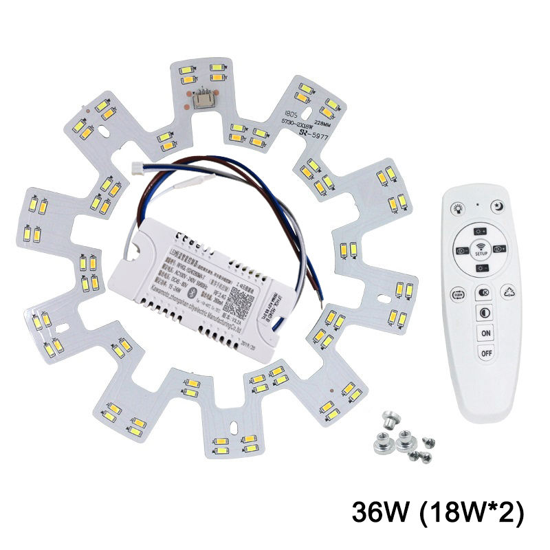 Lustre de plafond intelligent 2.4G LED 5730 Surface de source lumineuse de remplacement de puce SMD avec télécommande pour la cuisine du salon