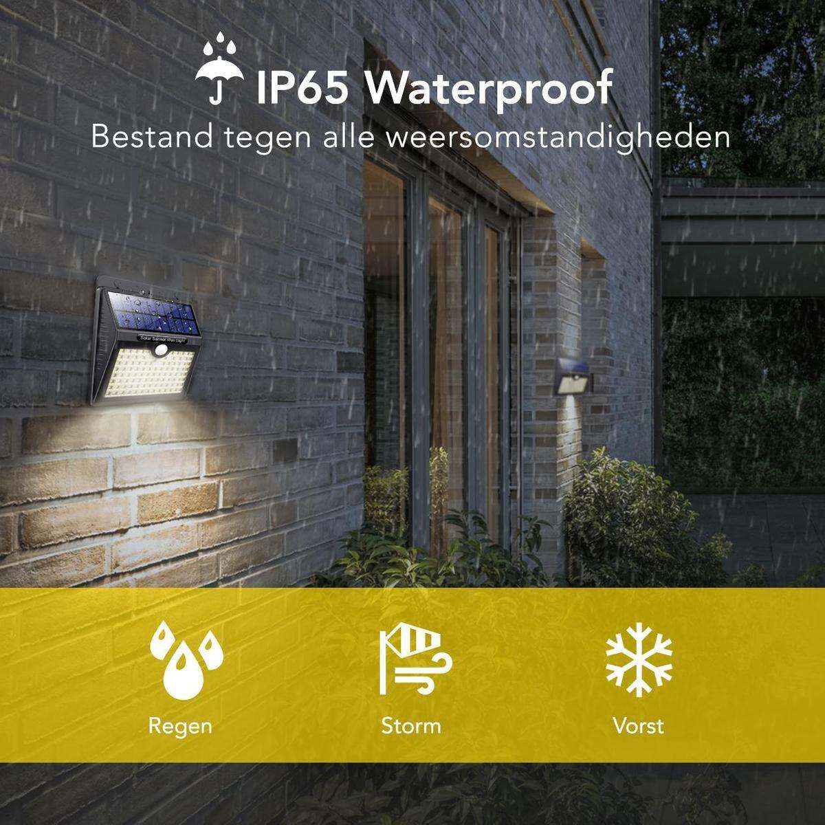 Lampe Solaire Extérieure avec Détecteur de Mouvement - 97 LED - Lumière Blanche - Éclairage Solaire de Jardin - IP65 Étanche - Pour Jardin / Applique