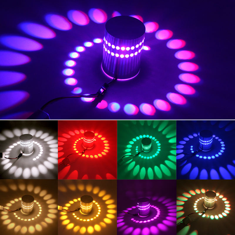 Hagood RGB spirale trou LED applique murale avec télécommande intérieure pour fête Bar hall KTV décoration de la maison