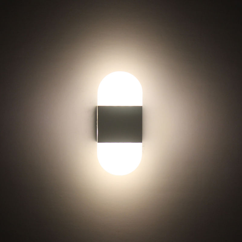 Applique murale de haute qualité pour chambre d'hôtel pour chevet intérieur Applique murale en acrylique noir à angle droit 6W applique murale led avec prix d'usine