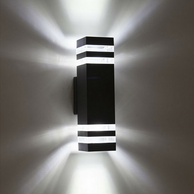 Appliques murales LED étanches extérieures IP65 lumières de couloir de porche de jardin de cour en aluminium