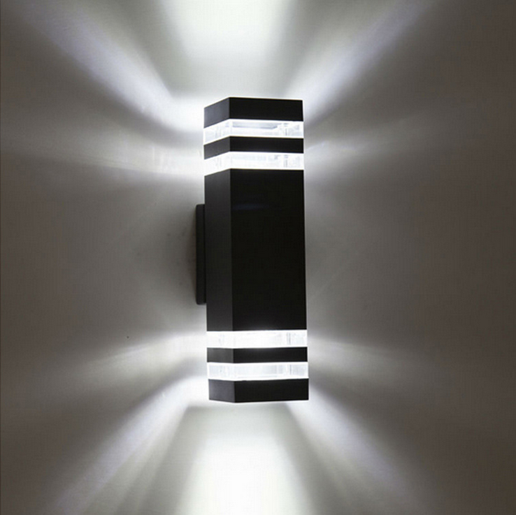 Appliques murales LED étanches extérieures IP65 lumières de couloir de porche de jardin de cour en aluminium