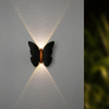 6W Papillon Forme Applique Murale Noir + Or Haut Et Bas Lumineux Lumière Extérieure Cour Jardin Salon Allée Escalier Fond Étanche Led Applique Murale