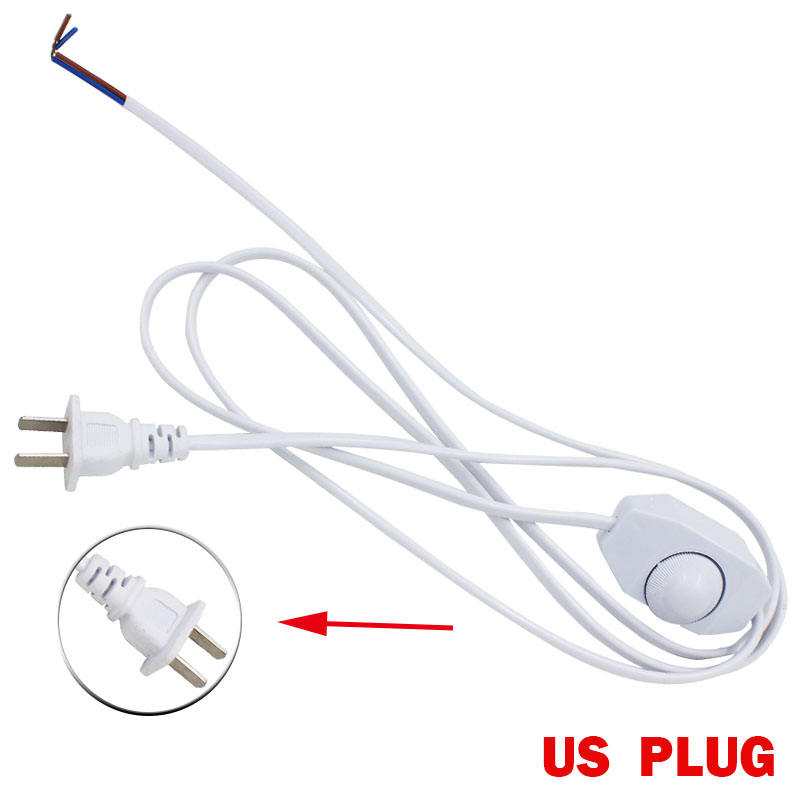 Dimmable 1.8 m ue/US prise lumière commutation ronde interrupteur cordon fil câble prise puissance pour lampes à LED abat-jour papier lumières étoiles lampes