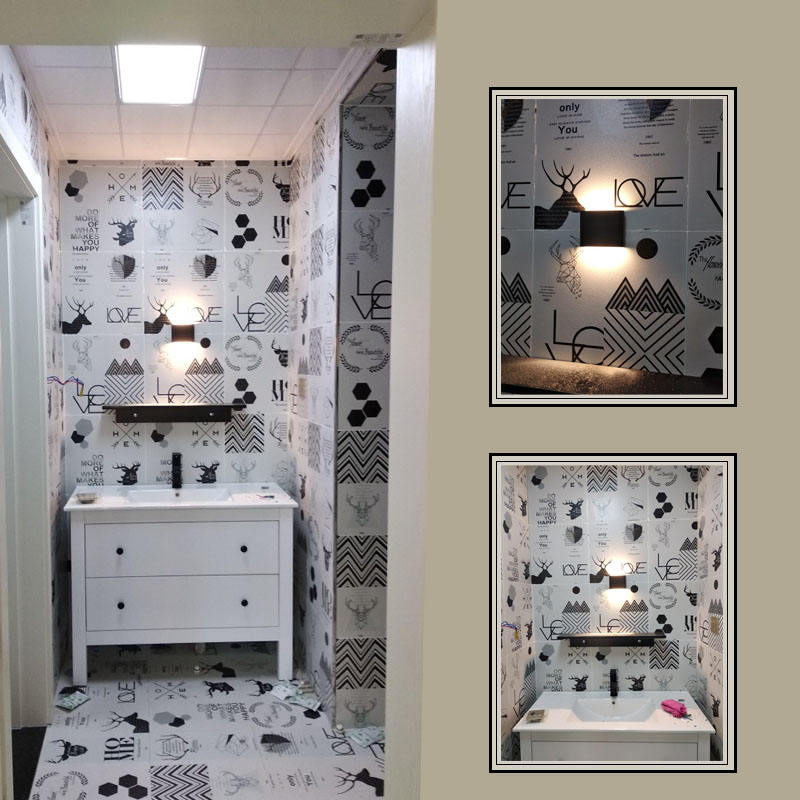 Design moderne décoratif mural LED lumière IP65 haut et bas applique murale chevet extérieur LED noir moderne vanité clôture